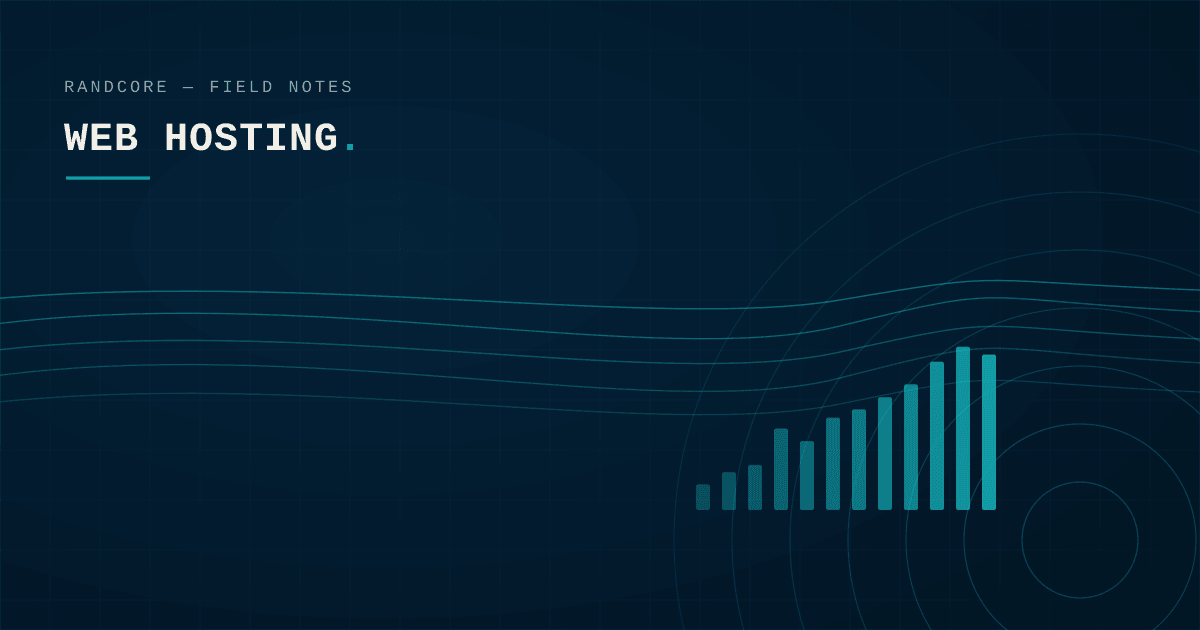 Randcore Field Notes header: web hosting and performance